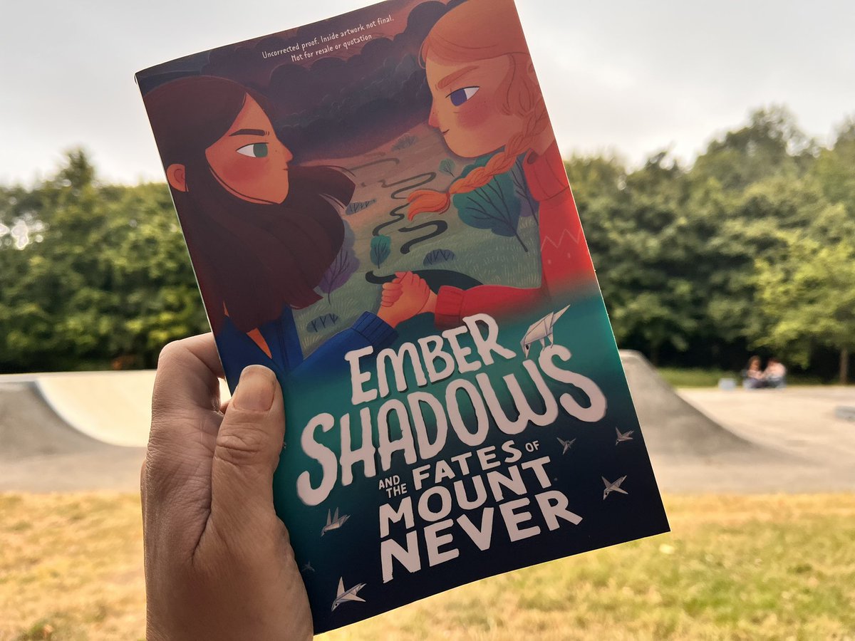 Today’s skatepark read is:
#EmberShadows and the Fates of Mount Never by @RKingWriter I’ve been totally sucked in by that mysterious opening!
