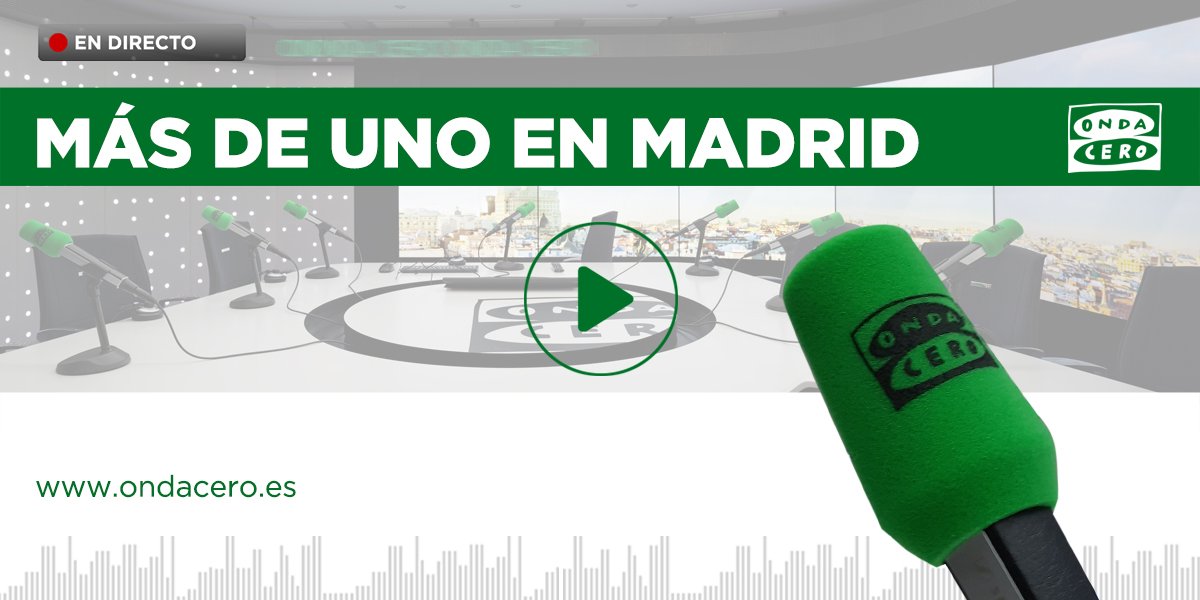 MasDeUnoMadrid's tweet photo. 🔴https://t.co/EC00yehrcp. Escucha el #Magazine de #Madrid con J.Granullaque en @OndaCero_es con #noticias @aupatxi, #eltiempo @elborrascas, #deportes @ElSextoHombreOC, #Reportaje @irecalder98, #TransformacionDigital @dacaza #CocidoMadrileño @iratiigm, #Agenda @lauraojedaval https://t.co/xCxQAtPEBd