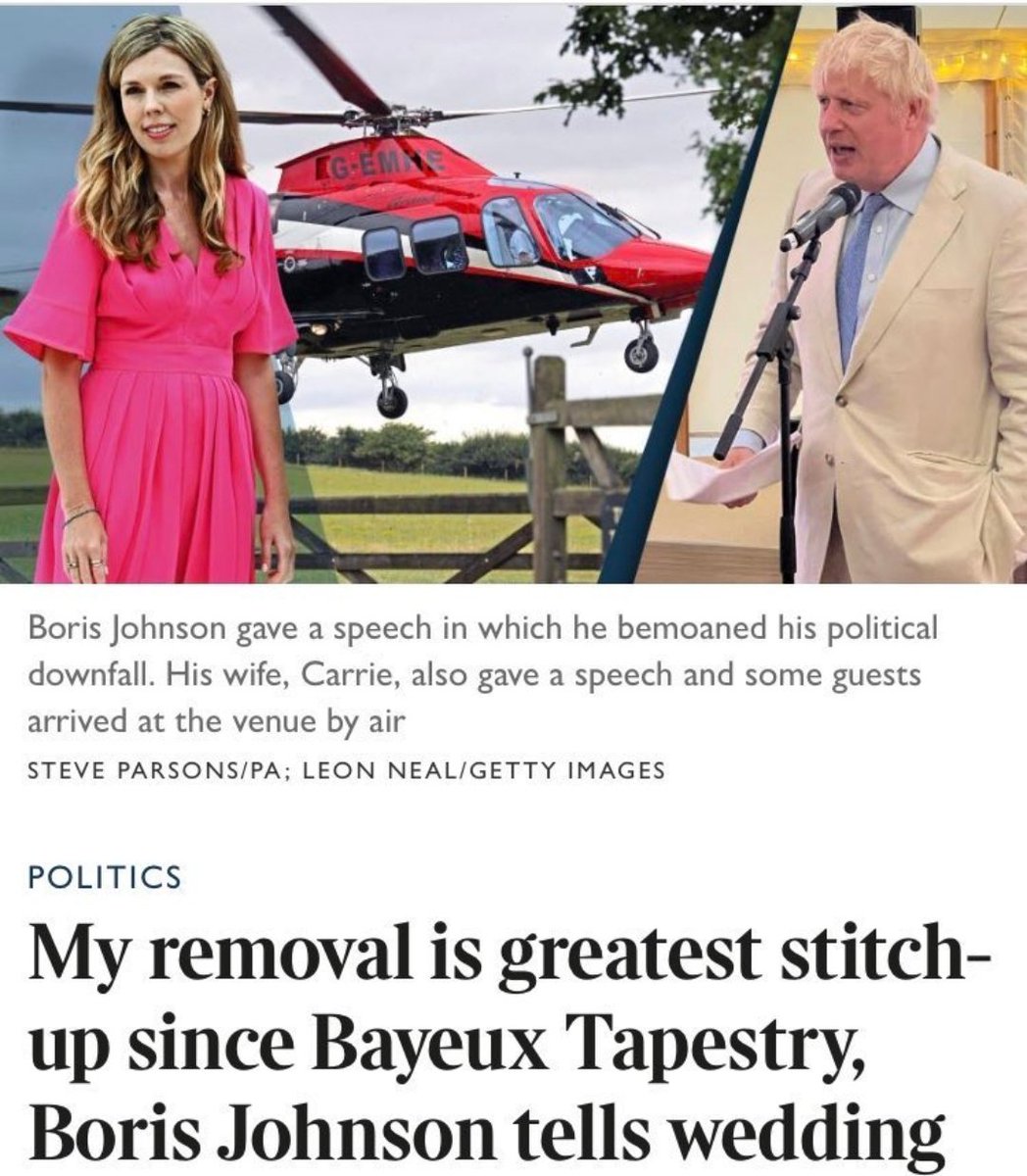 Otto_English's tweet image. Bayeux Tapestry vs Boris Johnson wedding speech.

One is a heavily biased product of self-reverential propaganda designed to shore up the agenda of a man who wants to be King.

The other is the Bayeux Tapestry