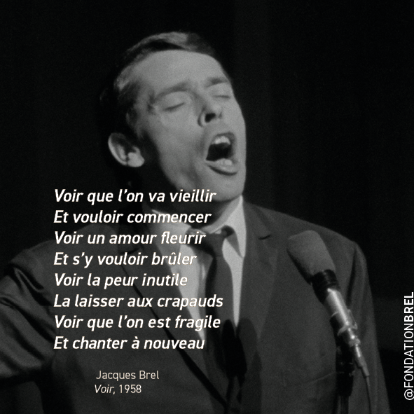 FondationBrel's tweet photo. Jacques Brel. Voir, 1958. https://t.co/sUPhNG6Yii