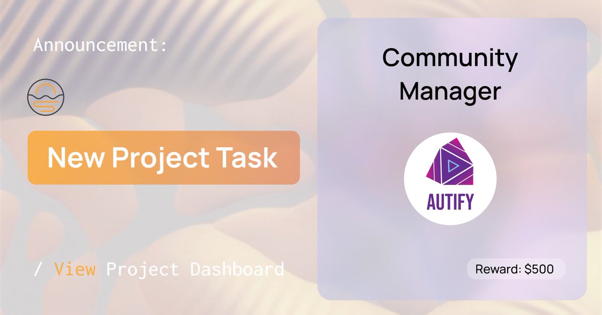 openwebsandbox's tweet image. Autify Network / Community Manager 

@autifynetwork is looking for a new specialist to manage social media and interact with people in the comments. If you are interested in that position, then you can read the details in the link below⚡️

openwebsandbox.org/project-dashbo…

#Web3career