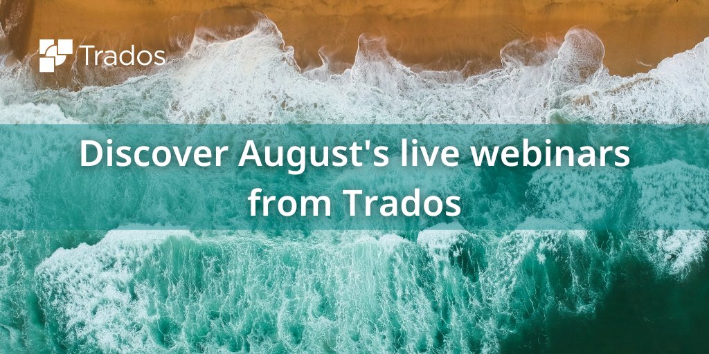 rwstrados's tweet photo. Discover August's live webinars from #Trados and take your #localization journey further.

Find out more today 👉 https://t.co/NZN2akZbHB https://t.co/tBw7U6LOZF