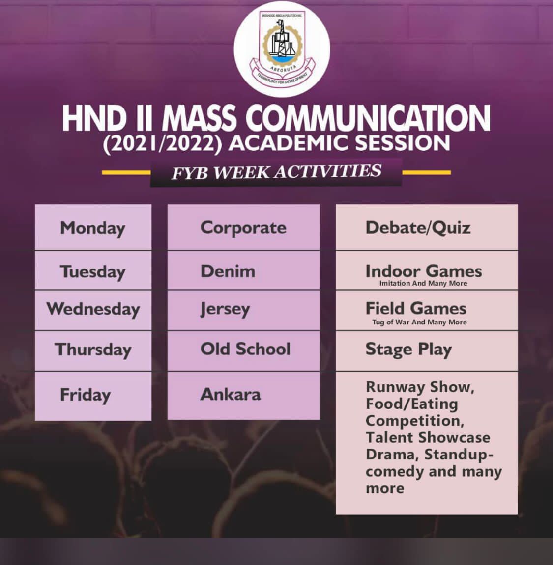 adejumosamuel14's tweet photo. God deserves the glory 🙏🤲 
 #fyb #corporateday #classdephoenix22 #finalyearweek #finalyearweekmapoly #finalyearweekmasscommapoly https://t.co/7BIwkSrgmF