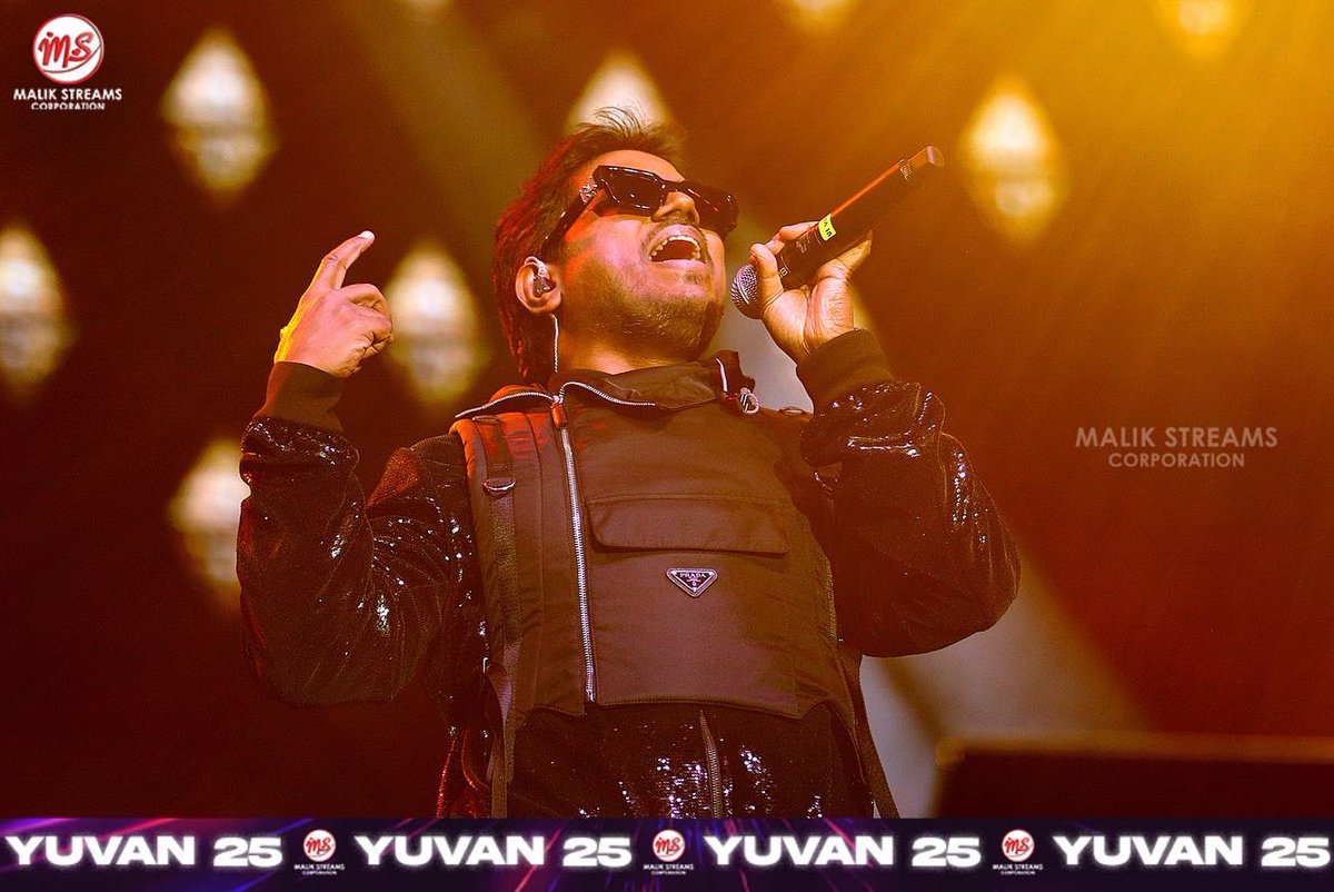 malikstreams's tweet photo. More than 14 days have passed but the night is still etched in our hearts - because the name is YUVAN!

#MSCyuvan25 #yuvan25 #malikstreams https://t.co/UsMtf2nmWn