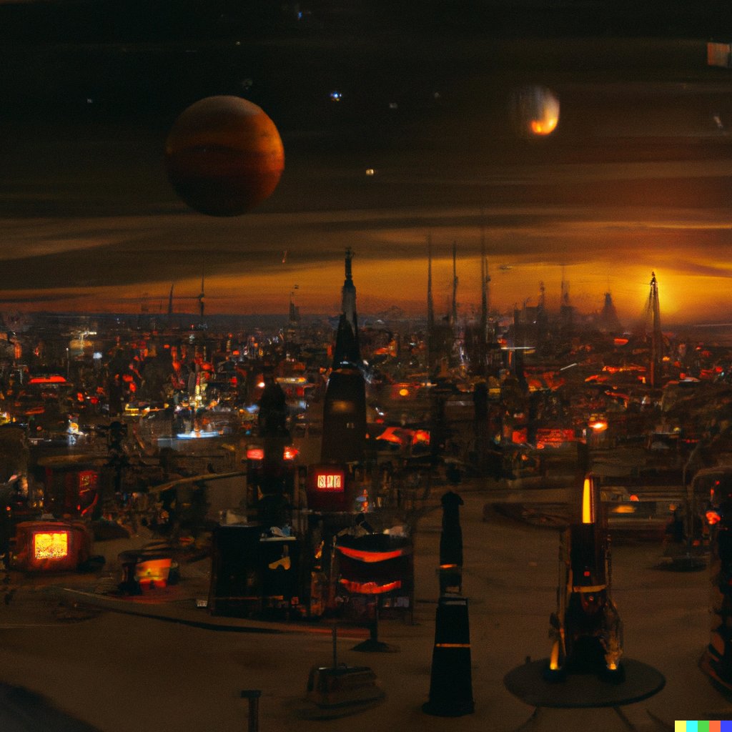 _JacobStone's tweet image. Day 3 of 50!

@MarkRober talked a bunch about mars in his new interview with @firstwefeast which inspired these creations.

“A wide angle, high resolution, photo-realistic, picture of a futuristic cityscape on mars at night with stars in the sky”

#HotOnes #50DaysOfDallE #dalle