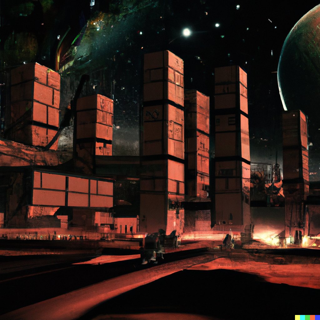 _JacobStone's tweet image. Day 3 of 50!

@MarkRober talked a bunch about mars in his new interview with @firstwefeast which inspired these creations.

“A wide angle, high resolution, photo-realistic, picture of a futuristic cityscape on mars at night with stars in the sky”

#HotOnes #50DaysOfDallE #dalle