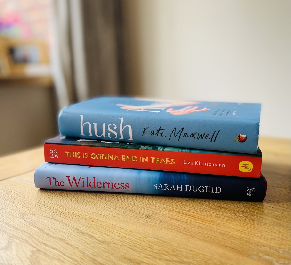 yearsofreading's tweet photo. My #RecklessReading continued with these wonderful books!
📚#Hush by @katemax from @ViragoBooks
📚#ThisIsGonnaEndInTears by @LizaKlauss from @johnmurrays
📚#TheWilderness by @SarahDuguid4 from @TinderPress
Thank you so much to Kate, @johnmurrays @Bookywookydooda for my copies. https://t.co/2QlprXx2uT
