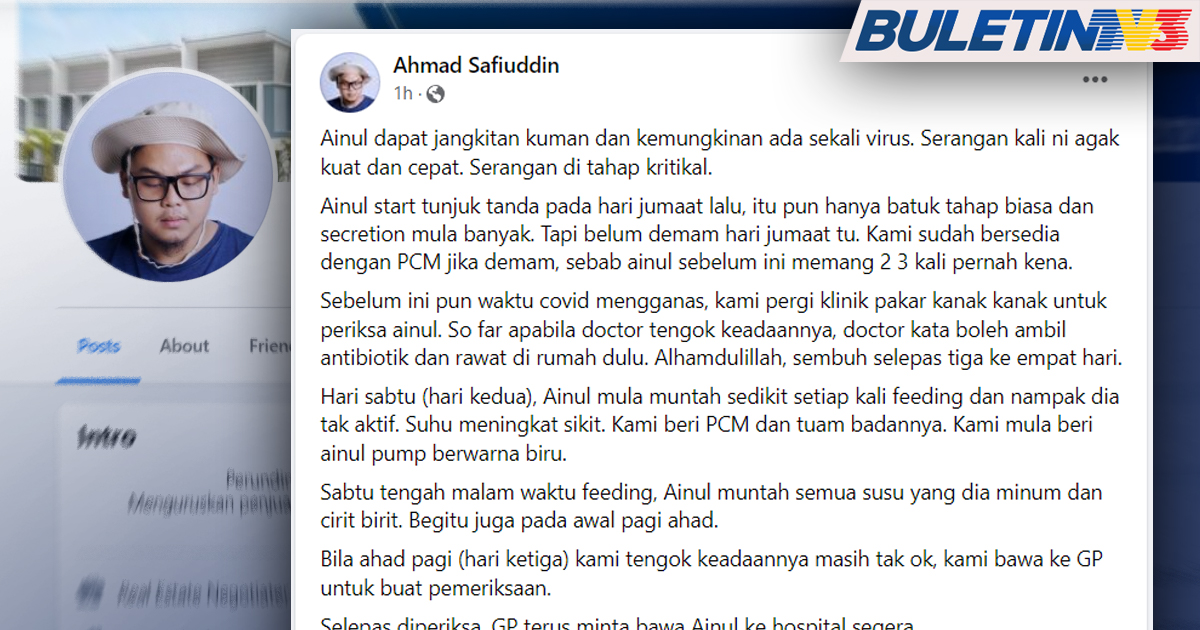 BuletinTV3's tweet photo. AINUL MARDHIAH | “Doktor kata dalam tempoh tiga hari jangkitan kuman dia sangat kuat dan pantas”.-Ahmad Safiuddin Ahmad Razak 

Baca artikel: https://t.co/OObSz9xEz5 https://t.co/y8KhFQt0tz