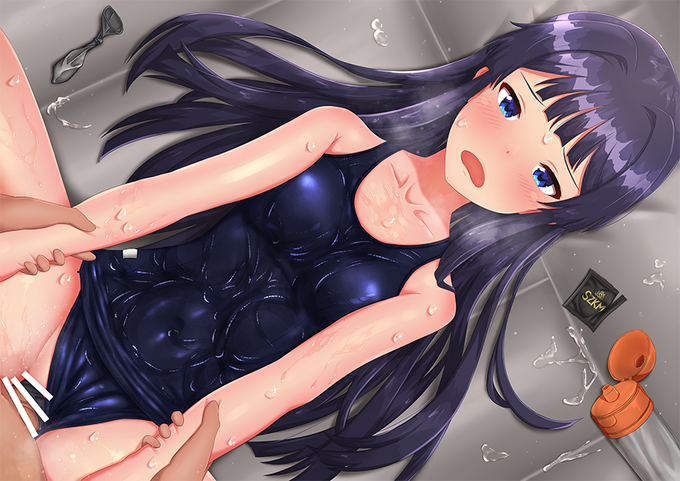 [NSFW]夏真っ盛りなのでmgmszkとスク水ローションえっち #ミリエロ 