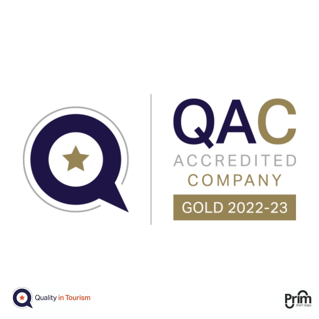 Following an extensive inspection Prim Short Stays is delighted to announce we have been awarded GOLD! 🌟Prim is now officially recognised as a Quality Accredited company by Quality in Tourism.
