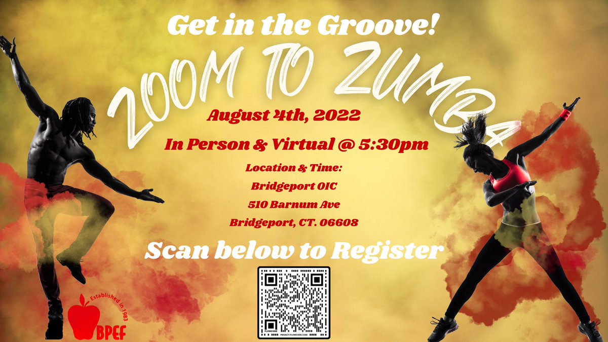 BPEFinc's tweet photo. Let’s Dance together!!! Come join us for an evening of Zumba 

We welcome present &amp; former MAACS &amp; CAP Students + all members of the community.

Can't come in-person, no problem! join us virtually! 
Free Event please register at https://t.co/iJtPo2Y13e https://t.co/kR5hmNJaQL
