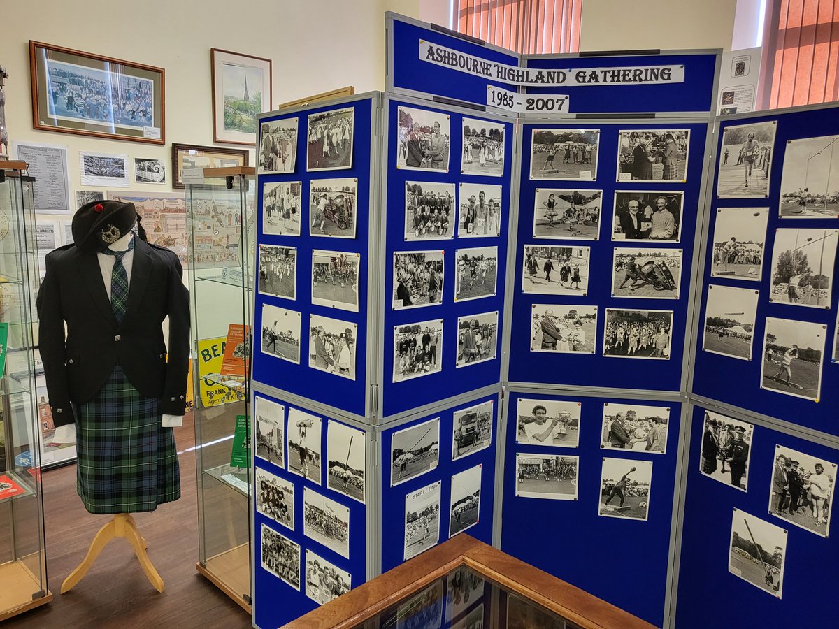 We are currently displaying ephemera celebrating the former Ashbourne Highland Gathering.
Photos, all the past souvenir programmes &amp; an Ashbourne Pipe Band tartan in Mackenzie plaid!