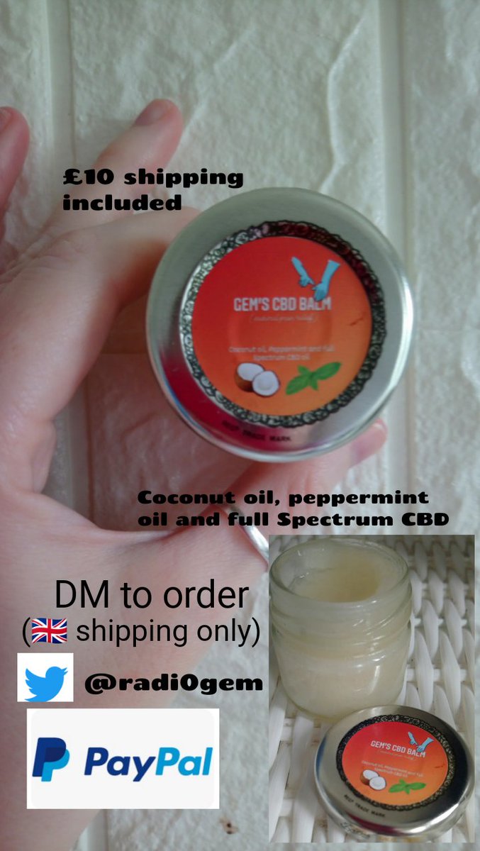 Available now 😊
Do you get #pain #fibromyalgia #migraine #arthritis this three ingredient CBD balm could be just the  thing to take the edge off.
DM to order 🇬🇧 only
Payment via PayPal
£10