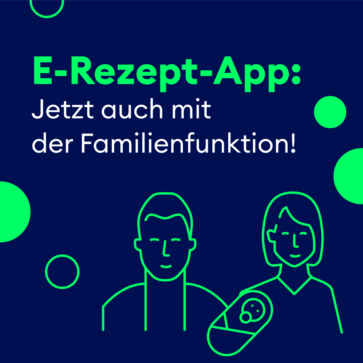 Die #eRezept-App hat eine Neuerung! Mit der neuen Funktion können Familien die Rezepte aller Angehörigen digital in einer App verwalten. Dafür müssen lediglich die #eGK &amp; PIN der Personen bei der Krankenkasse beantragt werden – und schon kann's losgehen! gematik.de/newsroom/news-…