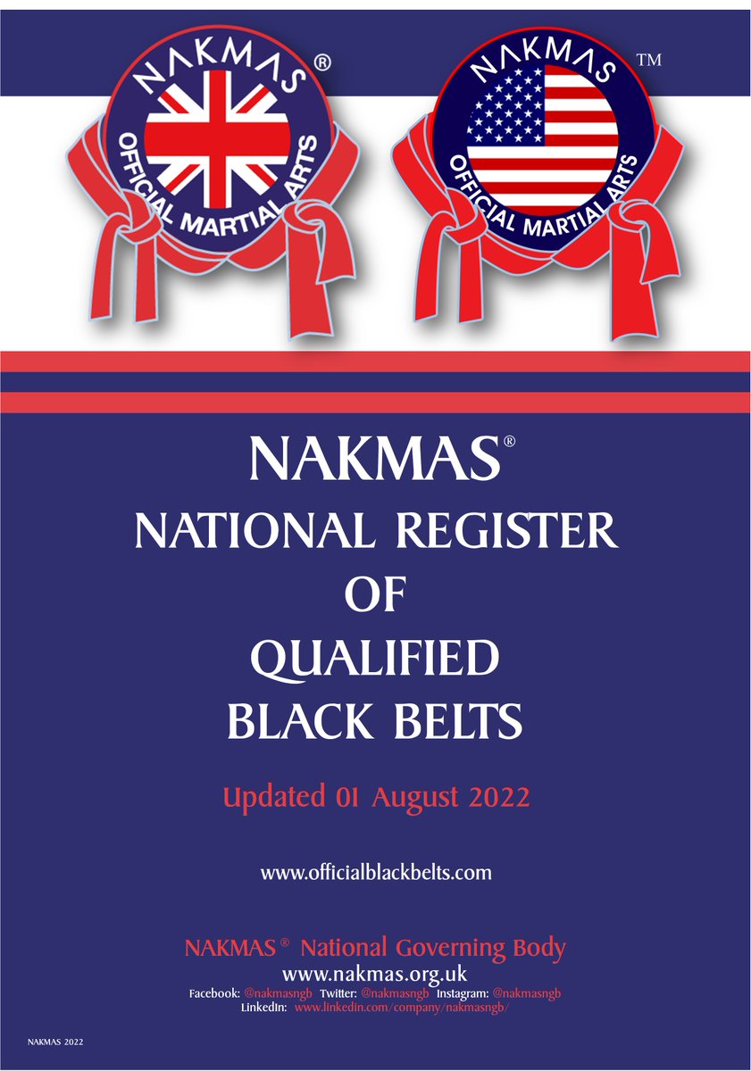 NAKMASNGB's tweet photo. NAKMAS is pleased to confirm that the NAKMAS National Register of Qualified Black Belts has today been updated.

To view the latest updates, visit the following link:

https://t.co/HDBUxbVzM6
.
.
.
#martialarts #blackbelts #nakmasngb #nakmas https://t.co/1QDMqo8TKc