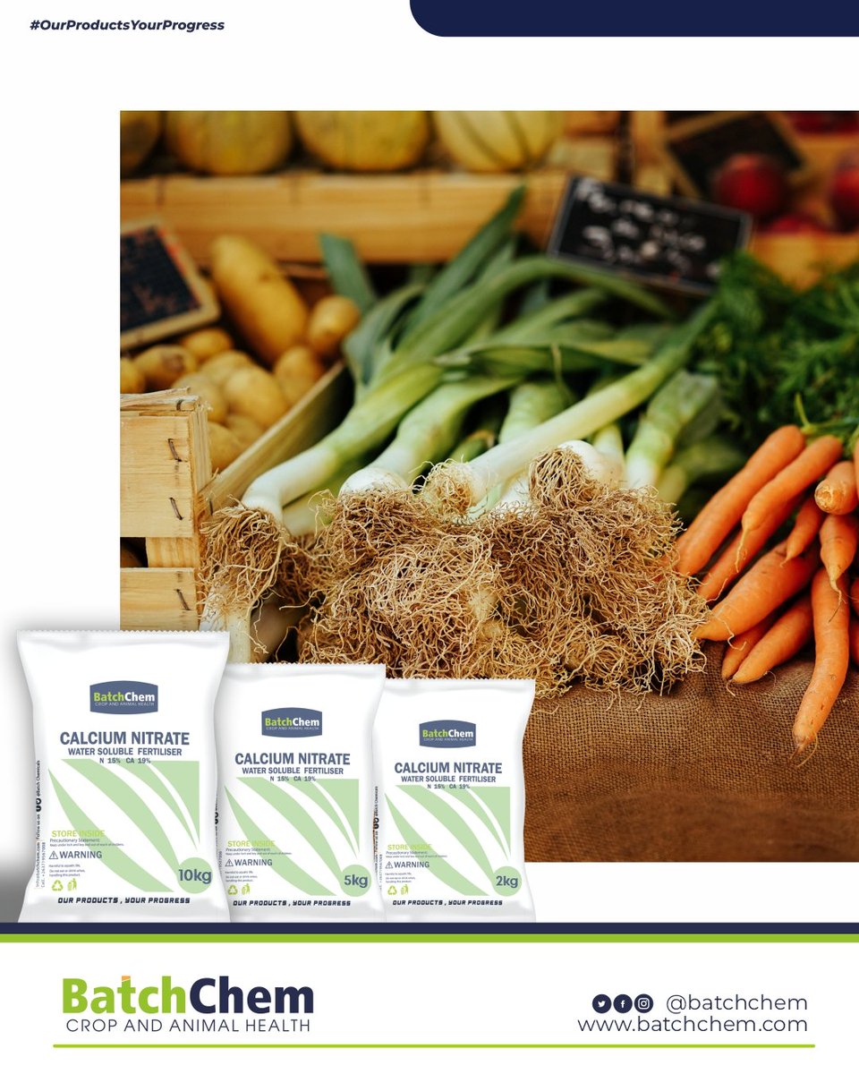 Adorn your crops today with our Calcium Nitrate water soluble fertilizer. 2kg-$3, 5kg-$7 and 10kg-$13.50.
#OurProductsYourProgress