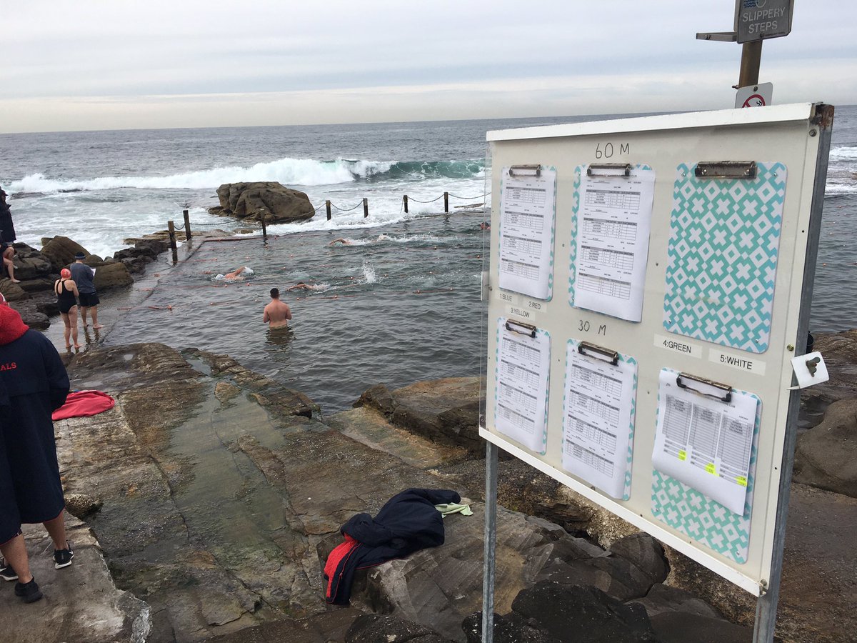 NthSeaFullMoon's tweet photo. Whilst familiar with #MahonPool at #Maroubra I hadn’t experienced a Sunday morning club meet of the @maroubraseals winter swimming club established 1959.
‘Clem’ a newbie member (8 years!) welcomed me and we swapped swim hats. Legend.
Authentic is my best word to describe it. https://t.co/Whnhmw0dQp
