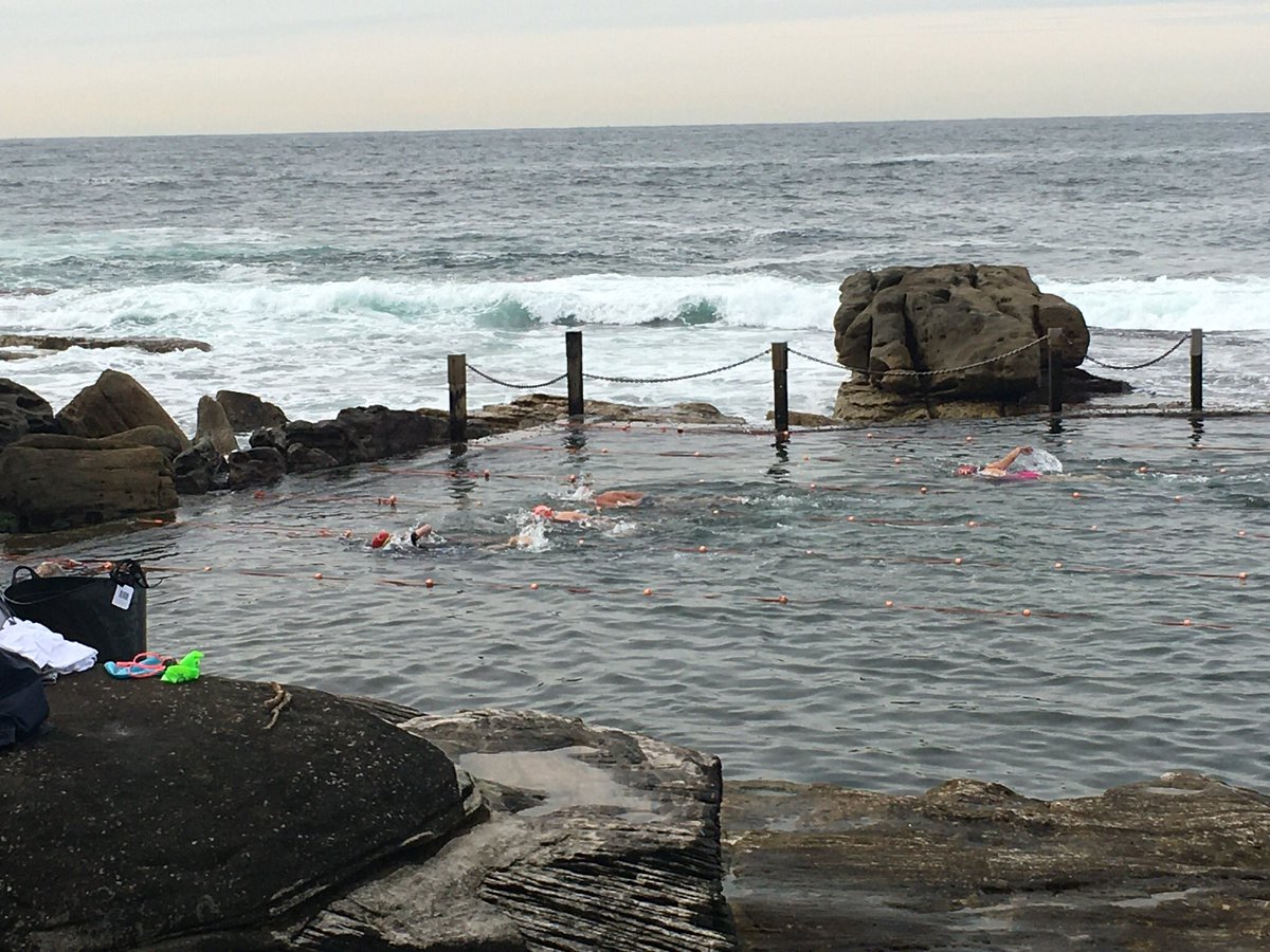 NthSeaFullMoon's tweet photo. Whilst familiar with #MahonPool at #Maroubra I hadn’t experienced a Sunday morning club meet of the @maroubraseals winter swimming club established 1959.
‘Clem’ a newbie member (8 years!) welcomed me and we swapped swim hats. Legend.
Authentic is my best word to describe it. https://t.co/Whnhmw0dQp
