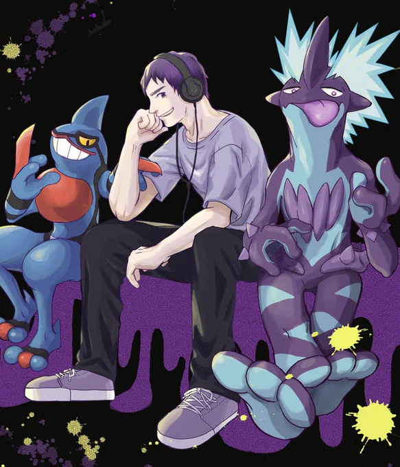 ちょいわるポケモン達(顔)愛嬌があって特に好きな2匹ゲンガーも入れようと思ったけどスキマありませんでした#ポケモンイラスト #pokemon 