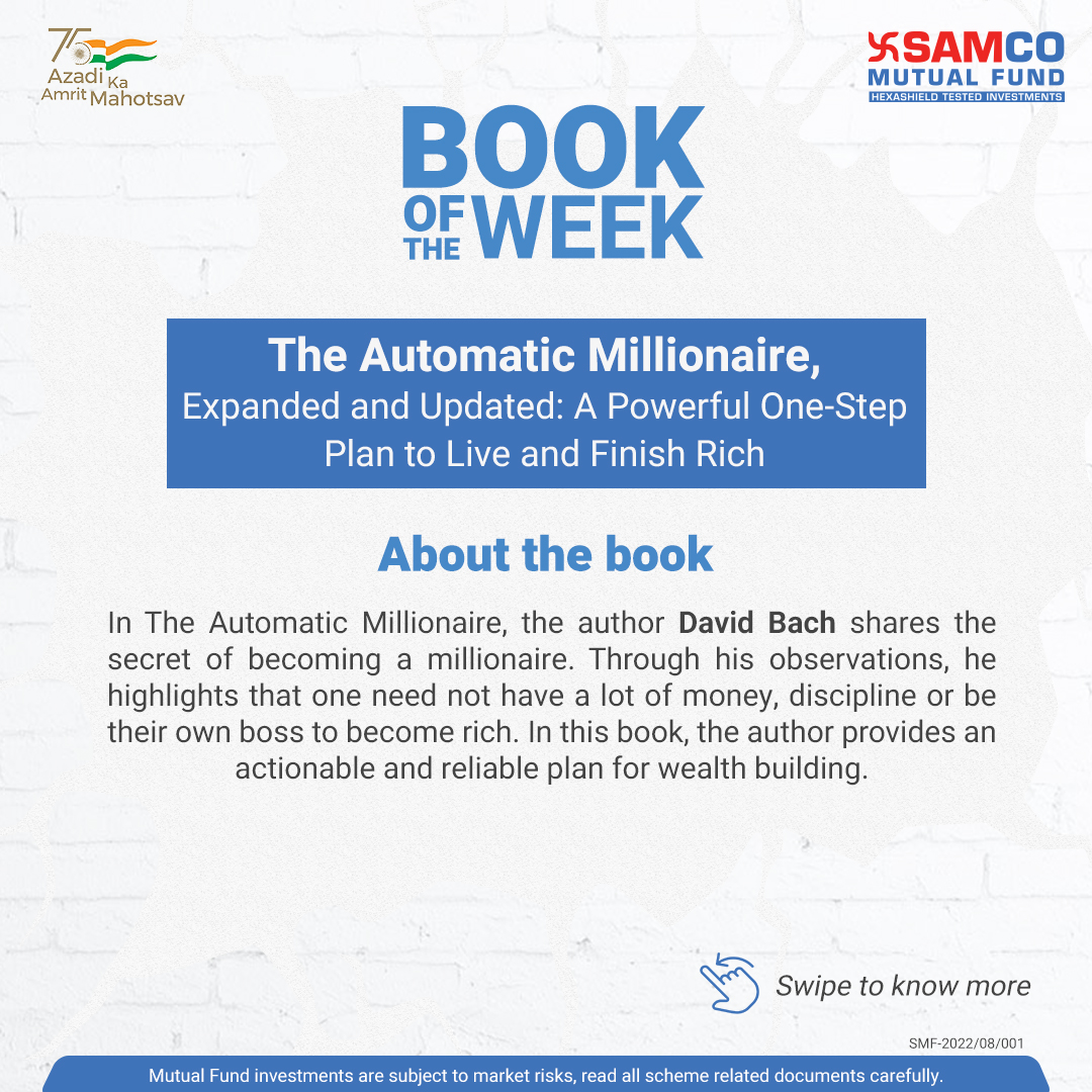Samcomutualfund's tweet photo. This book is a perfect guide for all young individuals who aspire to become rich and retire at a younger age. Unlike other money-making books, this book has a unique philosophy which the author has described in seven points.
#Bookoftheweek #DavidBach #theautomaticmillionaire https://t.co/hPWLj4CZb6