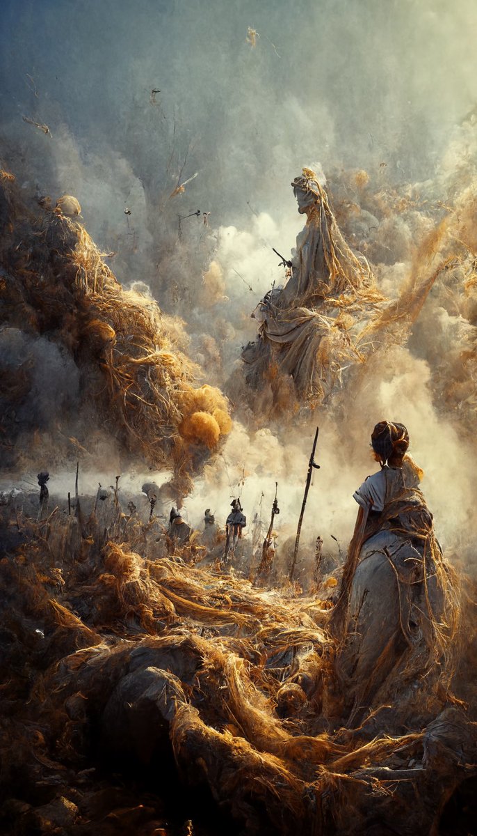Athena on the battlefield in Trojan War #midjourney #MidjourneyAI