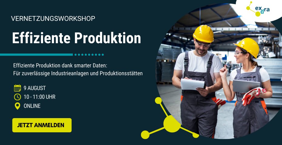 DigitalZBerlin's tweet photo. Das Projekt #ExDRa lädt ein zum "Vernetzungsworkshop: Effiziente Produktion dank smarter Daten" am 🗓️9. August um 11 Uhr.
Interessant für: Produktionsunternehmen, die mit smarter Datenanalyse effizienter werden wollen.
Hier kostenfrei anmelden ▶️https://t.co/yElwSWV1wo https://t.co/jK6UPa7G5N