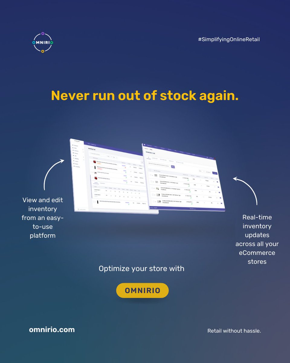 omnirio_HQ's tweet photo. Easily search, track and update your inventory from one central platform: no more running out of stock, overselling, underselling, and inventory headaches. Visit https://t.co/epfo2oCCtq to get started on your free 14-day trial 🤖 https://t.co/CJiCqJ8HxH