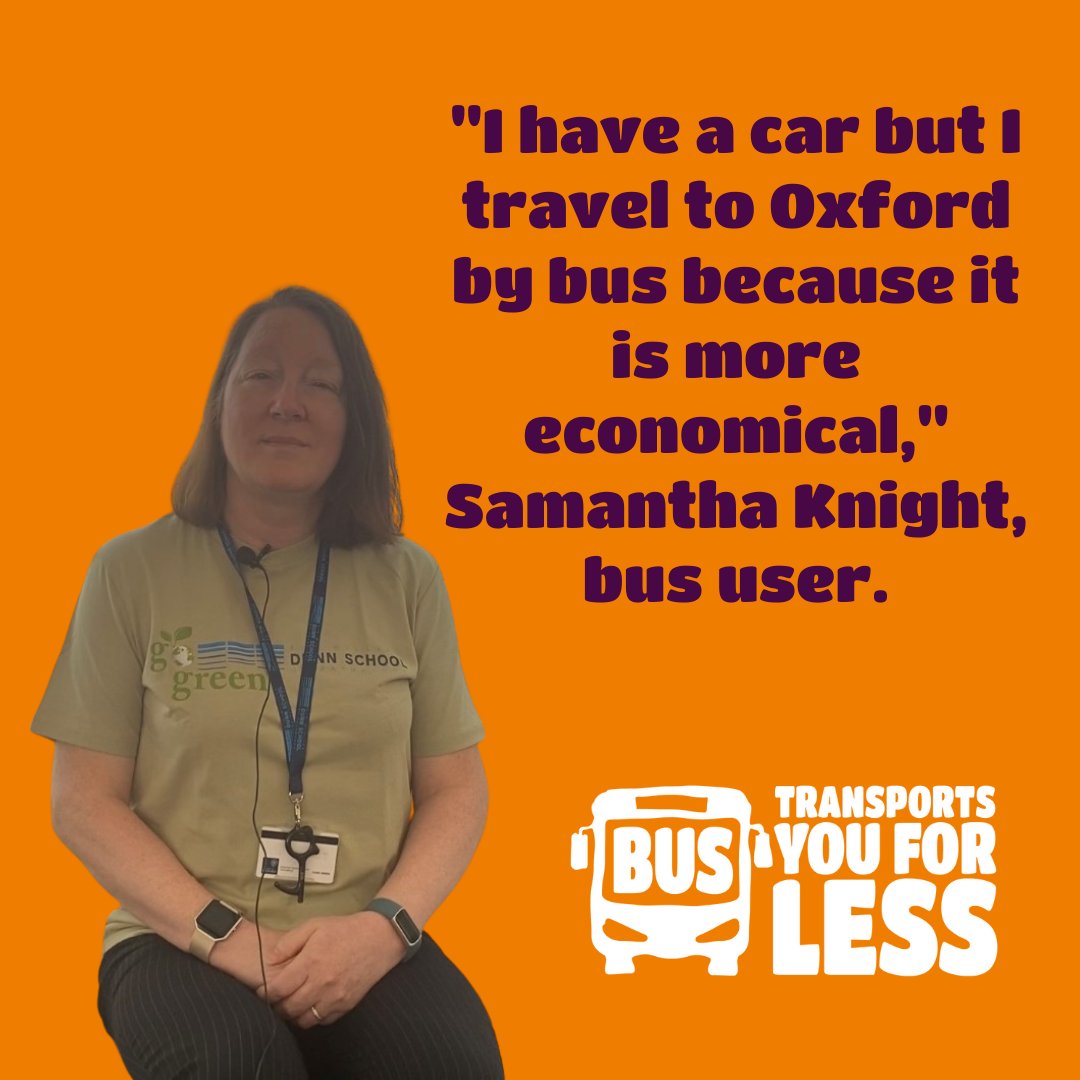 OxfordBusCo's tweet photo. โI would never consider driving into Oxford by car with the cost of driving and parking. Why waste money when I can just go to a bus stop, relax and get into town with no stress,โ said bus user Samantha Knight who commutes between Wheatley and Oxford.
#BackToBus ๐ https://t.co/9mXfzcOjEN
