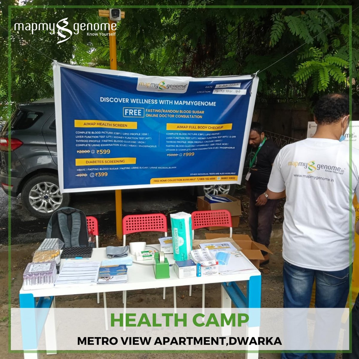 mapmygenome's tweet photo. 👉 Health camp organised by Mapmygenome at Metro View Apartment, Dwaraka, Delhi, on July 31.
#healthcamp #diagnosticlab #dianostics #diagnostictests #bloodtests #dwaraka #delhi #diagnostictestings #healthcampaign #hyderabad #delhi #bengaluru #mapmygenome #knowyourself https://t.co/VbQ4gJ0dYR