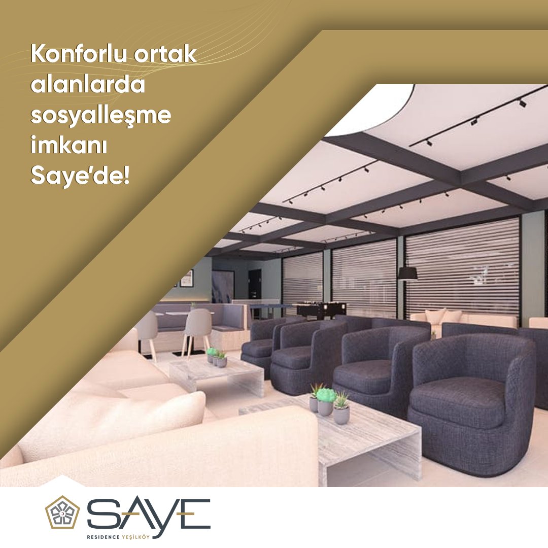 sayeyasamevi's tweet photo. Konforlu ortak alanları ile Saye yeni dostluklara ve güzel anlara ev sahipliği yapıyor.

#SayeResidence #Saye #Yeşilköy #HayatSayenizdeGüzel #KonforluYaşam https://t.co/EPlYiSrj5a