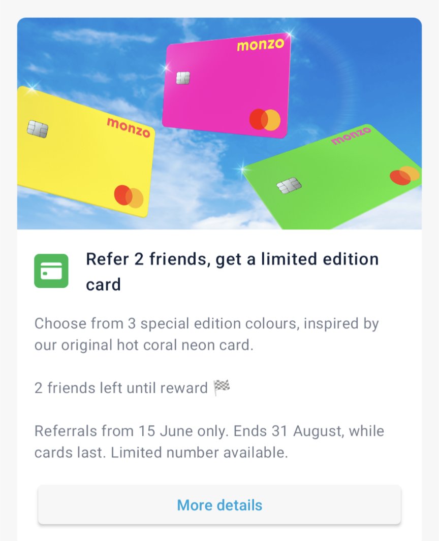 Monzo aiming square at the early 30s Pokémon card generation. I'll do anything for a gosh darn ltd edition 'card'...