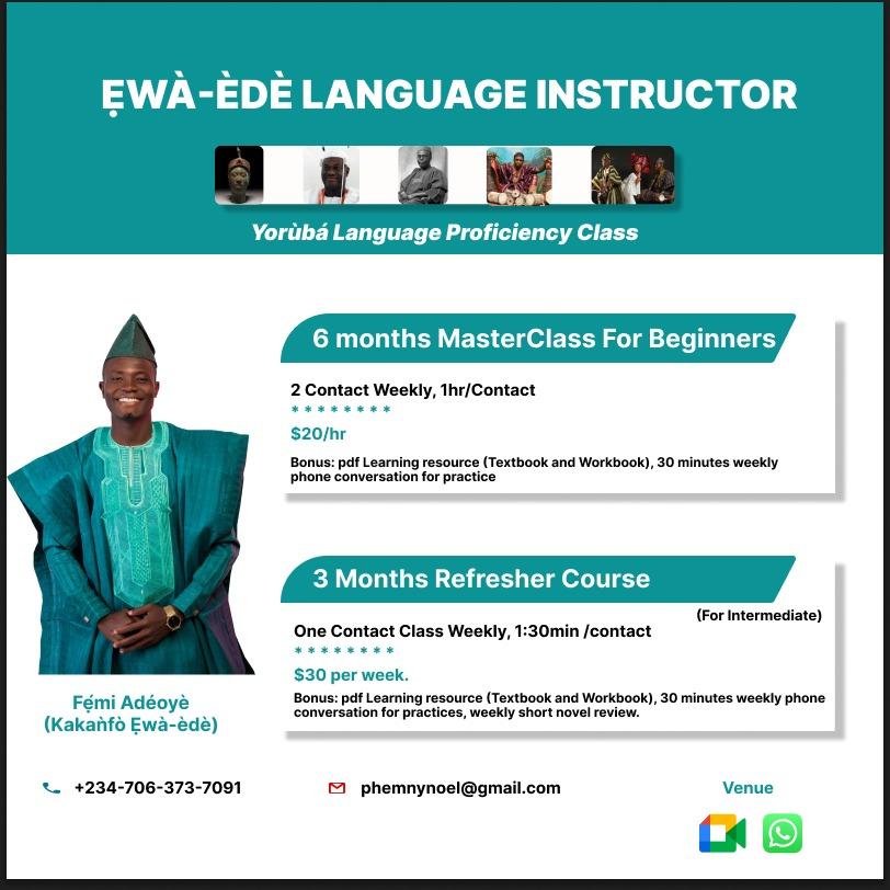 People of Yorùbá descent (Teens and Adults) can all learn to communicate efficiently in Yorùbá language and learn our culture from home. I teach international students Yorùbá online. Chat the phone number on the flyer on whatsapp to enroll

Reuben Abati Marriage. Ambode Sabinus.