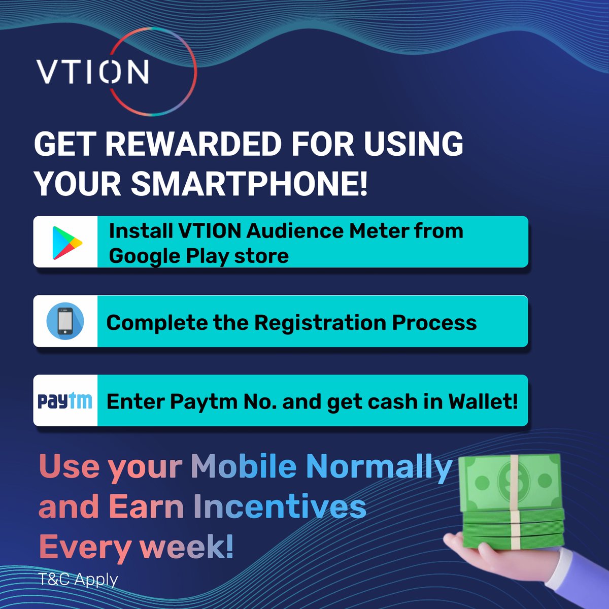 Now even you can contribute towards market research by installing the VTION Audience meter app and get paid for it too! 🥳
Click on the link below to become a VTION Panel member.
play.google.com/store/search?q…

#consumerinsights #onlinesurvey #marketresearch