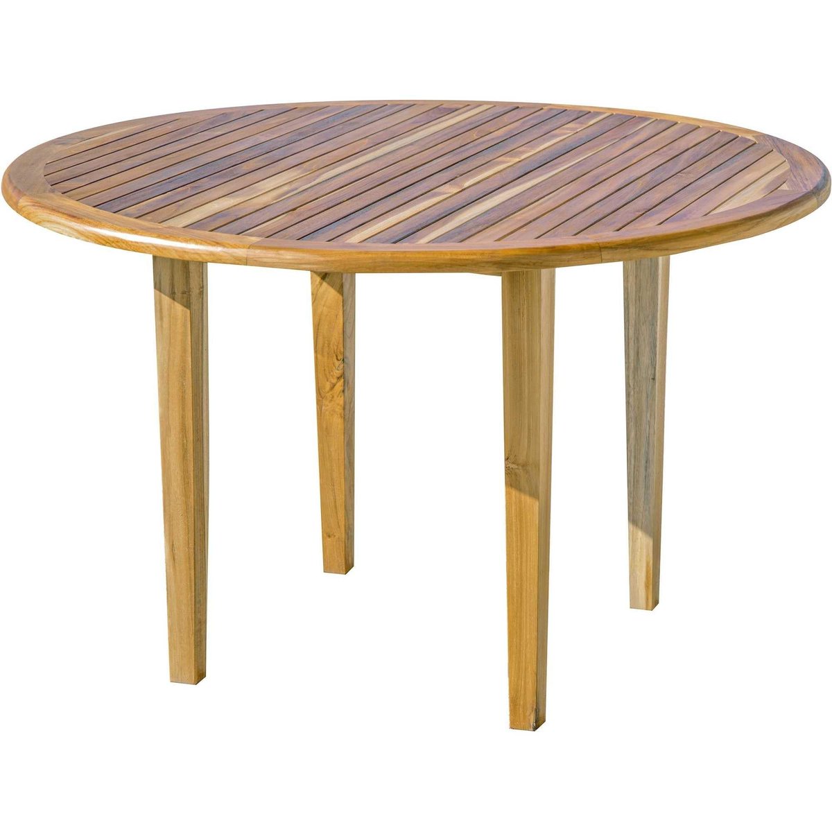 37" Round Compact Teak Dining Table in Natural Finish nutima.co/products/37-ro… #homeroots #outdoor #outdoortables #homerootsoutdoor