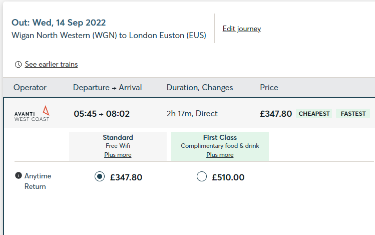 Bridget_77's tweet photo. Seriously ripped off in this country with the cost of rail travel, all because I am not sure what time I will be heading home! 🤯 These prices are hardly encouraging people out of their cars and onto the trains. 😤
@AvantiWestCoast https://t.co/AxpUMpbsH7