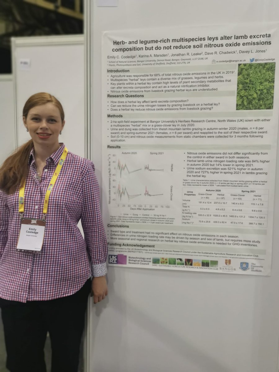Looking forward to my presenting my poster tomorrow afternoon at #WCSS2022! Come see how #herbal leys affect N2O emissions, #urine nitrogen loading rates and #sodium excretion in lambs on stand 553. 🌱😁🌿🐑🍀
