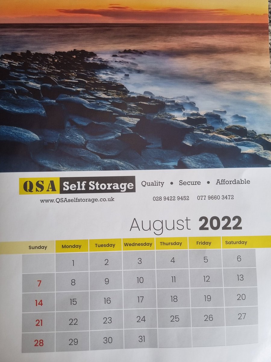 QSelfstorage's tweet photo. This year is just flying by. 
#August2022 ,#selfstoragenearme,#greaterbelfast ,#cheapselfstorage,  #antrim, #Glengormley, #storage,#callnow https://t.co/RdaGTF3VZJ