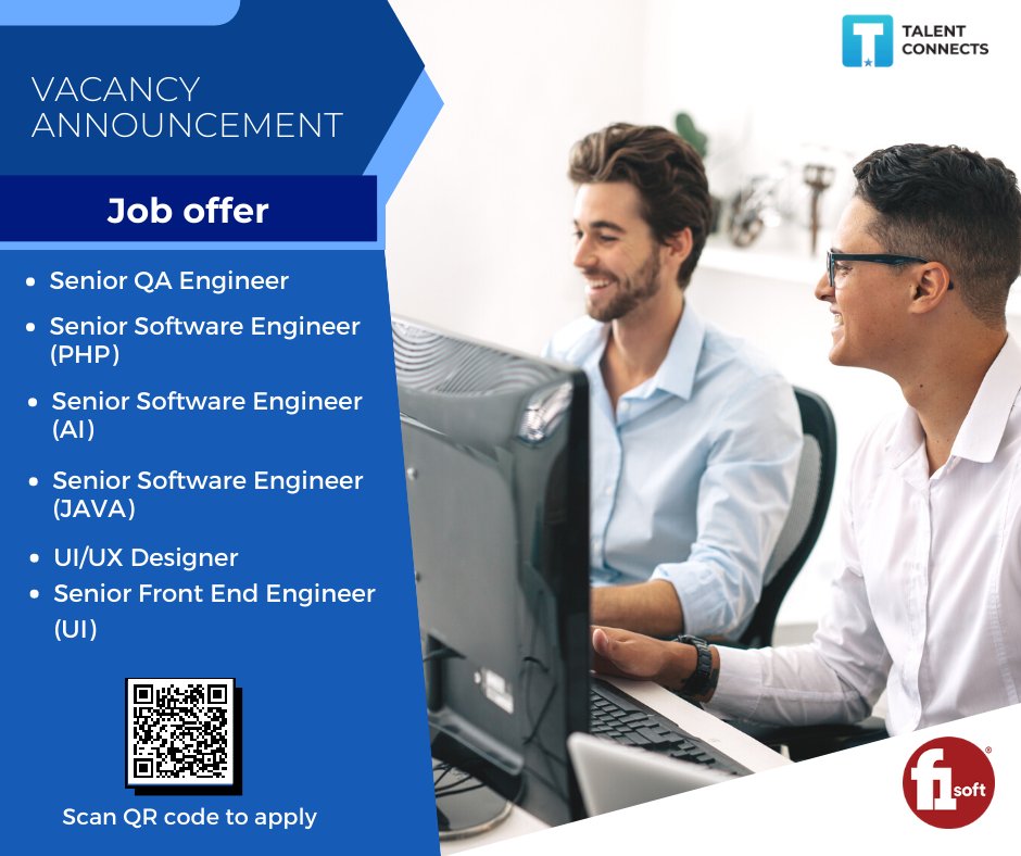 connects_talent's tweet image. F1Soft is hiring multiple positions !

Interested and eligible candidates can apply for the job using the link below:
talentconnects.com.np/company/f1soft…
or Scan the QR Code
#uiuxdesigner #seniorfrontendengineer #seniorsoftwareengineer #SeniorQAEngineer #php #java #AI #Nepal #talentconnects