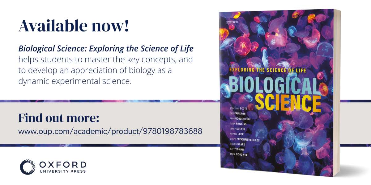 OUPAcademic's tweet photo. 'Biological Science: Exploring the Science of Life' is a brand new textbook from OUP, and it is available now! Click through to our website to find out more, to read an extract, and to order your copy. https://t.co/0nZPYPSVt9 https://t.co/K6j0KmtxCn