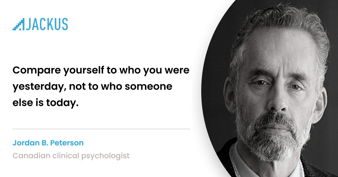 It is next to human nature to compare oneself with others. According to Jordan B. Peterson, the only person you need to compare yourself to is yourself. Considering that you are becoming better each day, you should be happy with yourself right now. 

#quotes #jordanpeterson