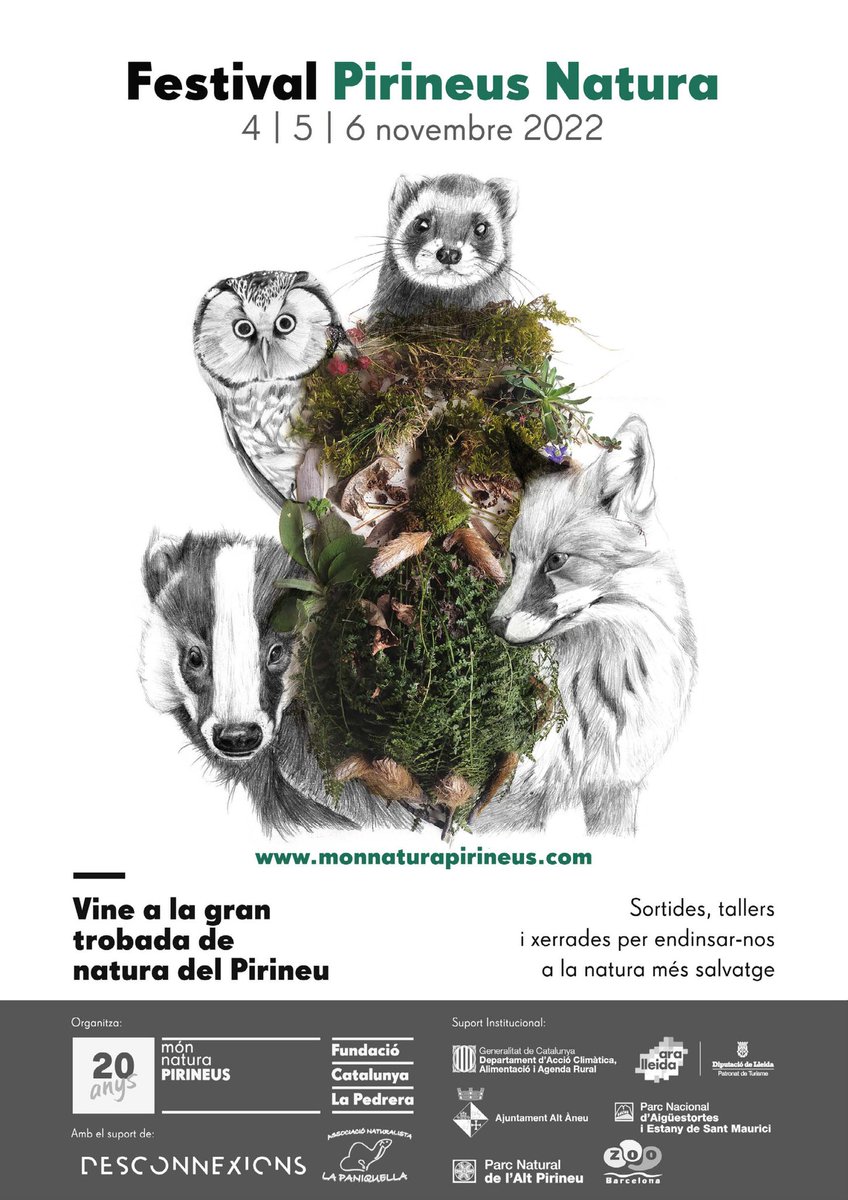 Estem contents d’anunciar-vos que el proper 4, 5 i 6 de novembre durem a terme el #FestivalPirineusNatura a #MónNaturaPirineus.

Vine a la gran trobada de natura del Pirineu!

+info: monnaturapirineus.com/ca/festival-pi…