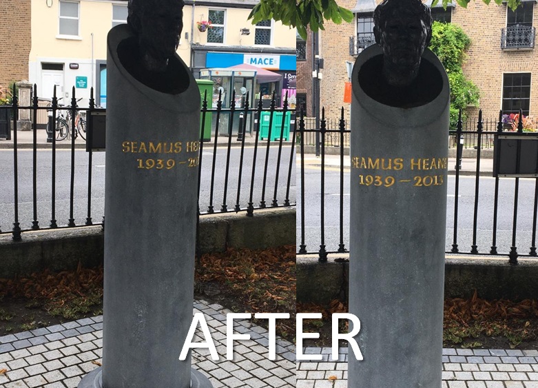 SAMRA members organised the speedy restoration of the beautiful monument to Seamus Heaney which again stands proud in Sandymount Green. Well done all involved.