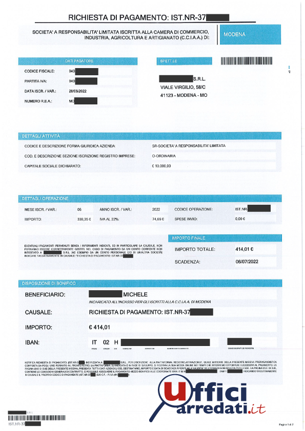 Sedi legali abusive o fantasma. I bollettini simili nell'importo e descrizioni ai costi del Registro delle Imprese possono esserci di aiuto nel scoprirle? ufficiarredati.it/17228/sedi-leg…