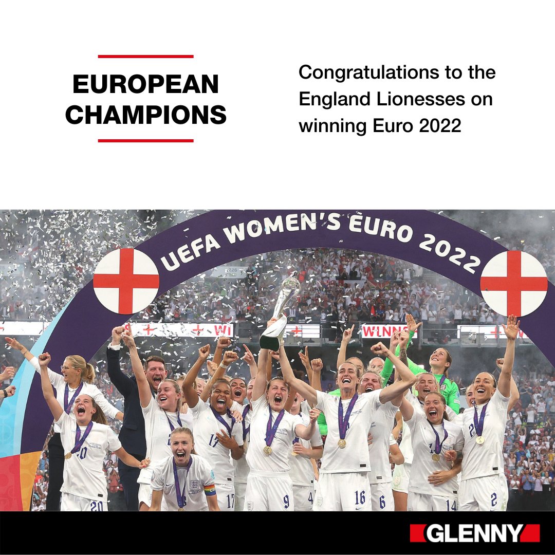 It's come home! 🏴󠁧󠁢󠁥󠁮󠁧󠁿 🦁

Huge congratulations to England's #Lionesses on inspiring a generation with their magnificent Euro 2022 victory 🎉

#Euro2022 #Lionessesbringithome #TeamGlenny