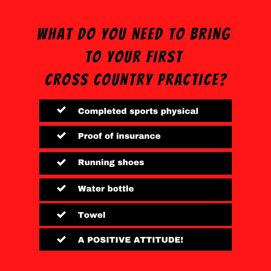 SAHS_XCTF's tweet photo. Today is the 1st official day of the 2022 cross country season! Here is what you will need for your first day of practice ☑️

See you at the SAHS track at 4:30 this afternoon! Bring your friends! https://t.co/kQIpR90vbL