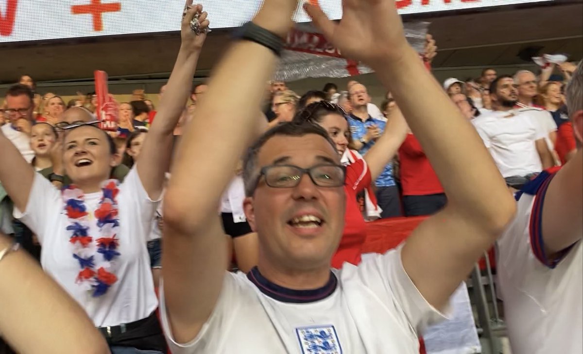 pauljohncarley's tweet photo. Hi all ! I’m trying to find out who this lovely chat is ! He was sat behind my family and I at the final yesterday. He was a top bloke! We were sat in 132 red ( seat 234) can anyone help? @wembleystadium @Lionesses https://t.co/zm1mcPPBLE