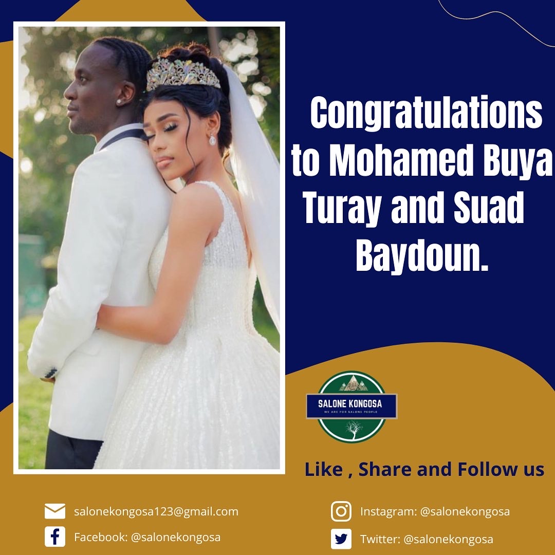 SaloneKongosa's tweet photo. We Wishing you a long and happy marriage. Official mr and Mrs Turay.
#saloneborbor #salonetiti #sierraleone #mamasalone #ilovesalone https://t.co/8kknKg3eZi