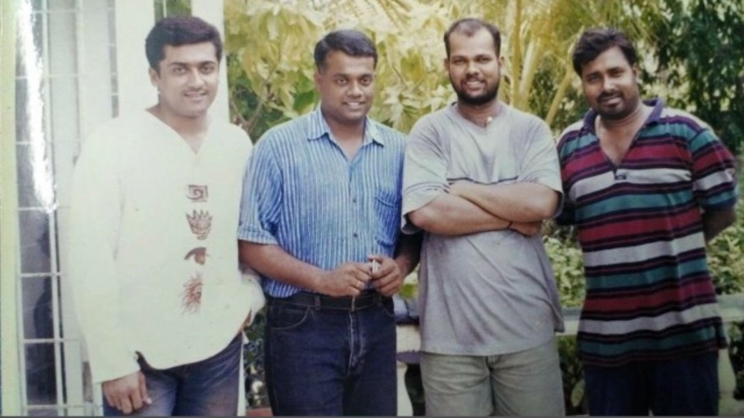 KSF_Offl's tweet photo. • Team Kaakha Kaakha Throwback Pic @Suriya_offl @menongautham https://t.co/YrJwAKX3Cr