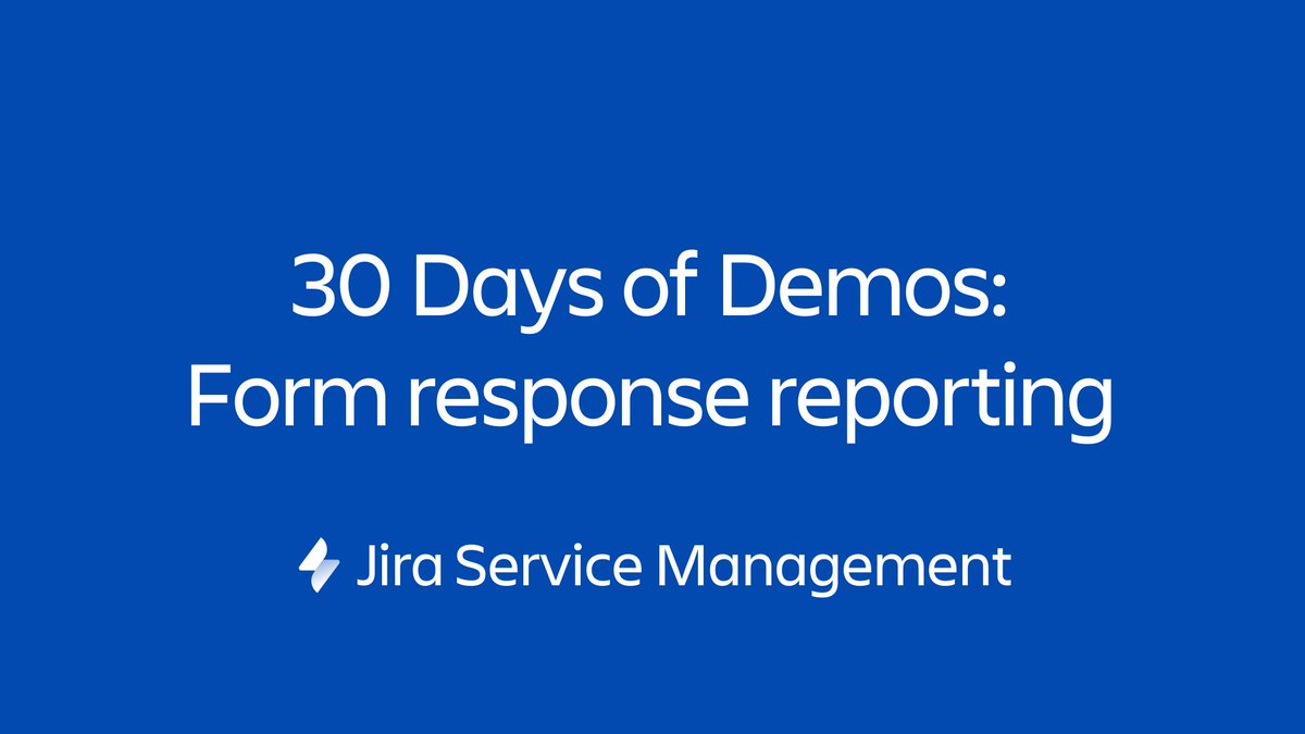 Data doesn't mean anything unless you can use it. Learn how to report on data you collect with forms for Jira Service Management. Day 25 of the forms for Jira Service Management 30 Days of Demos series. youtu.be/OzGVuCrWDaU #forms30