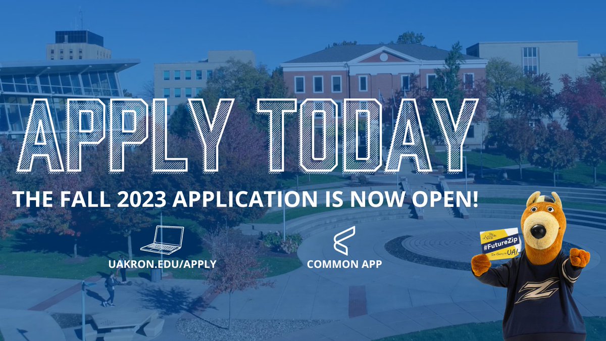 🚨The Fall 2023 Application is now open! Apply to <a href="/uakron/">The University of Akron</a> at bit.ly/uakron-apply-f… or via the Common App. 🦘💙

Apply to The University of Akron for FREE! 👉 Send us a DM to get your exclusive code to waive the application fee – TODAY ONLY. That’s a savings of $50!